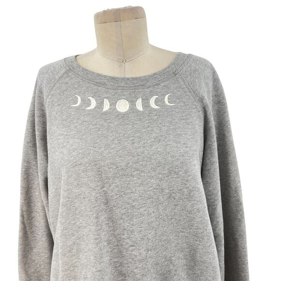 Spiritual Gangster Moon Phase Bridget Raglan Pullover Sweatshirt Gray Size Large - Picture 3 of 10